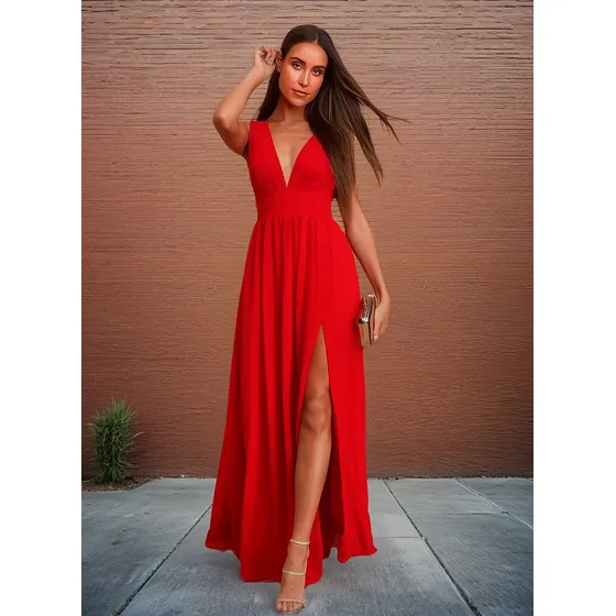 Vestido Largo Rojo De Fiesta Heavenly Talle S