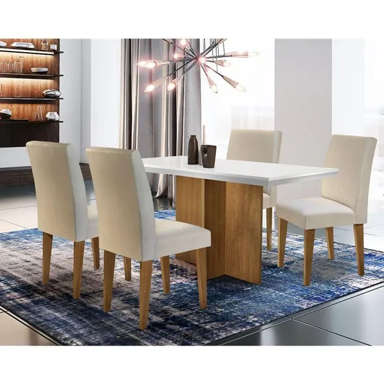 Mesa Olímpia 120cm Rufato Off White