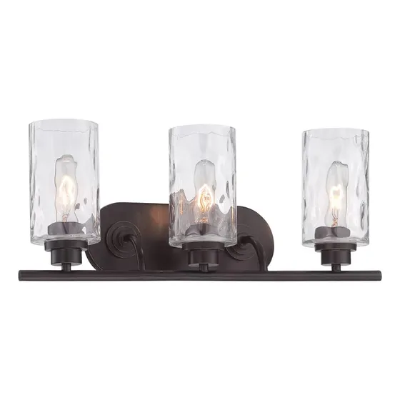 Lampara Tocador Baño 3 Luz Bronce Ingl Antiguo