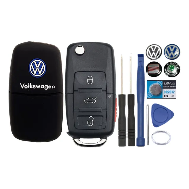 Carcasa De Llave Para Vw Golf Seat Jetta Bora A4 +silicona