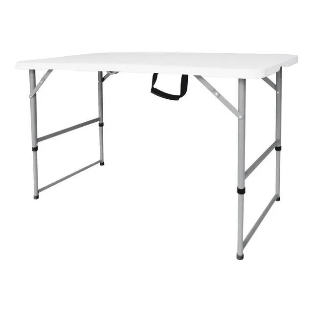 Just Home Collection mesa plegable tipo maleta 120cm color blanco
