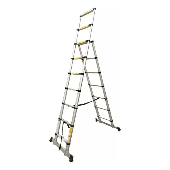 Escalera De Aluminio Telescópica Pintor 8 + 6 Escalones