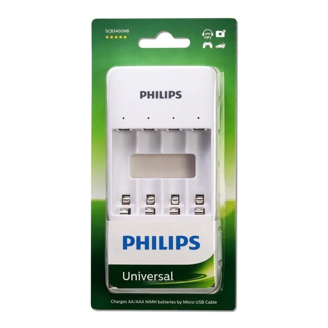 Cargador De Pilas Usb Philips Para Pila Doble Aa Triple Aaa