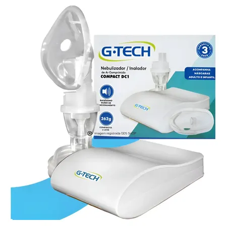 Foto de Inalador Nebulizador Compressor G-tech Dc1 Bivolt Portátil Bivolt
