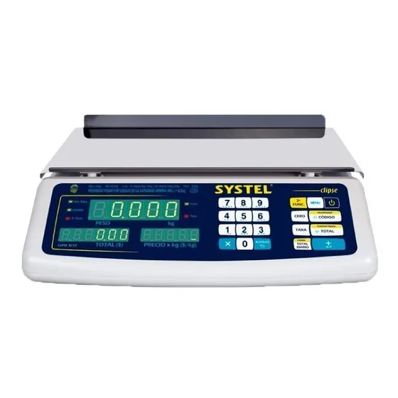 Balanza Comercial Systel Clipse 31kg Precio/kg Hasta 99.999
