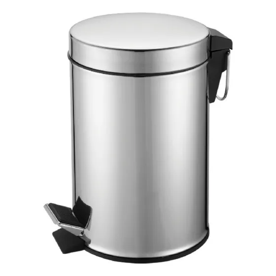 Lixeira Inox Pedal E Balde 5 Litros Lixeira Para Banheiro