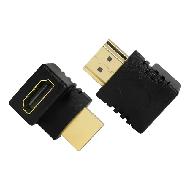 Conector Cople Hdmi Macho A Hembra Adaptador Arriba 4k 90°