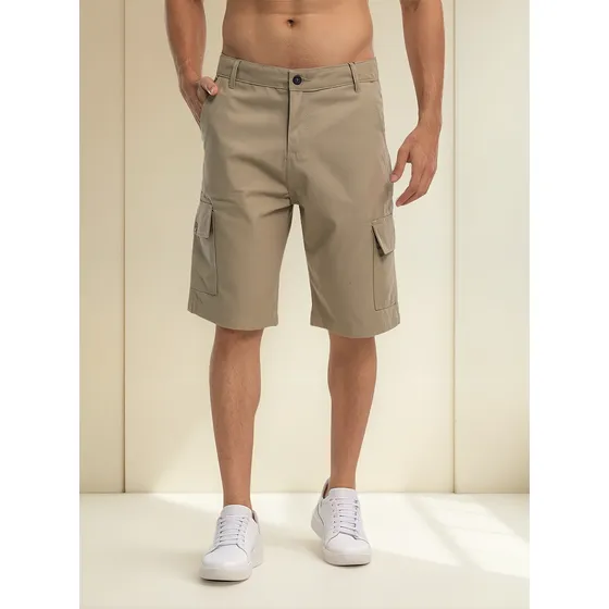 Bermuda Cargo Masculina Casual Sarja Com 6 Bolsos Bamborra