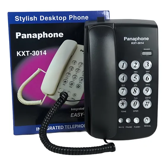 Teléfono Fijo Panaphone Kxt-3014 - Diseño Clásico Compacto Y Funcional En Color Negro De Alta Calidad Everest