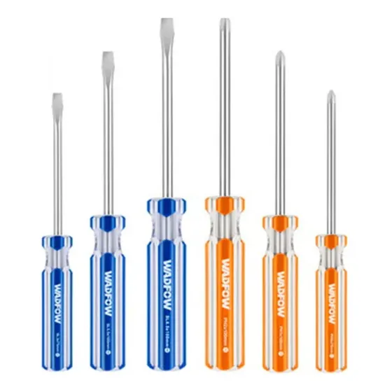 Kit Destornilladores De 6pzs Iman Pala Estria Azul Y Naranja
