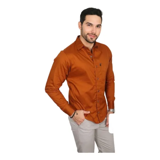 Camisa Manga Larga Para Caballero Semi Stress