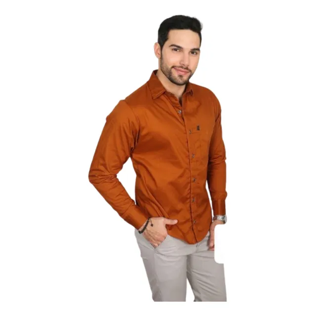 Camisa Manga Larga Para Caballero Semi Stress