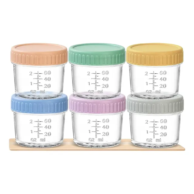 6x Potes Frascos Vidro Hermético Bebê Infantil Papinha 120ml Transparente