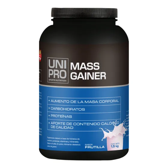 Mass Gainer X 1,5 Kg Unipro - Ganador De Masa Muscular Sabor Frutilla