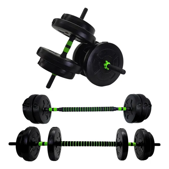 Mancuernas Y Barra Ajustable Kit 25 Kg Discos Sonnos Color Negro