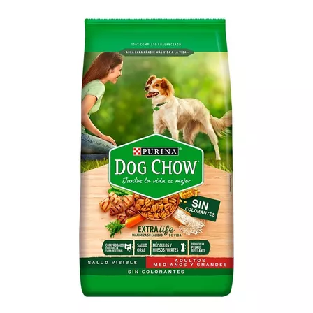 Alimento Dog Chow Salud Visible Sin Colorantes para perro adulto de raza mediana y grande sabor mix en bolsa de 21 kg