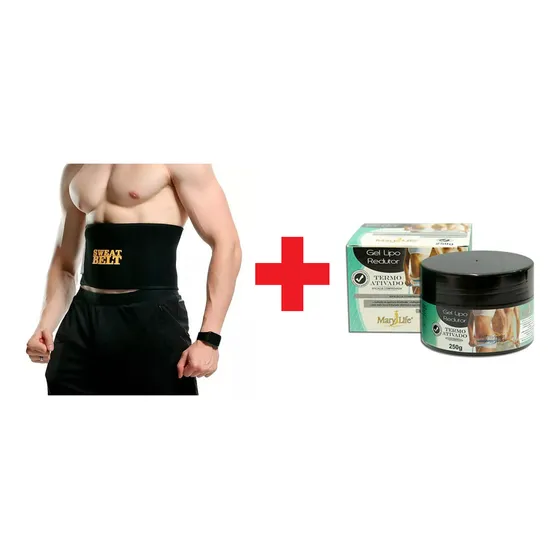 Cinta Redutora Queima Gordura Cross Fit + Gel Lipo Redutor 