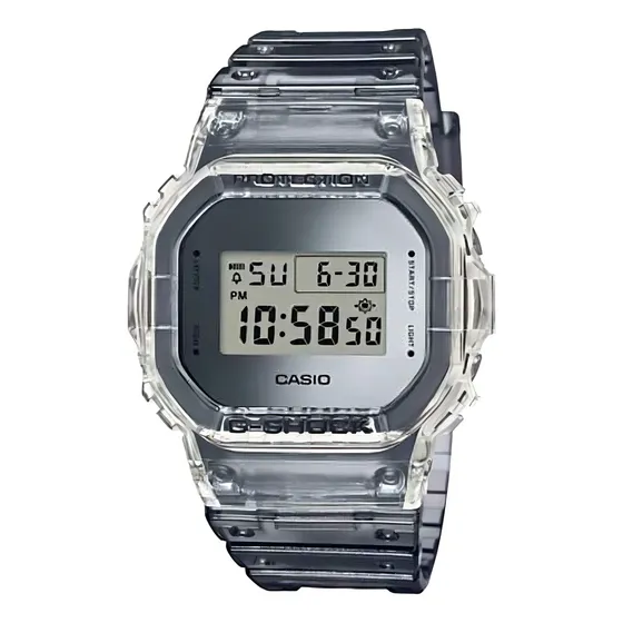 Reloj Casio Dw-5600sc Colores Surtidos Relojesymas Correa Negro Sk-1d Bisel Celeste/blanco Fondo Gris