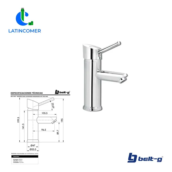 Grifo Lavamanos Monomando Hat Pico Neo - Gri-1505