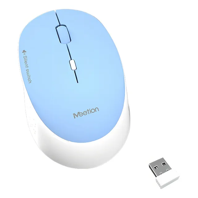 Mouse Inalambrico Ergonomico R570 Meetion Receptor Nano Usb Color Violeta