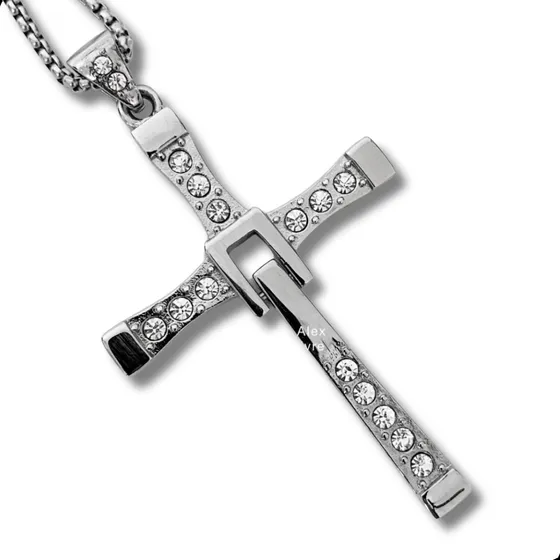 Colar Cruz Estilo Dominic Toretto Velozes Furiosos Aço Inox
