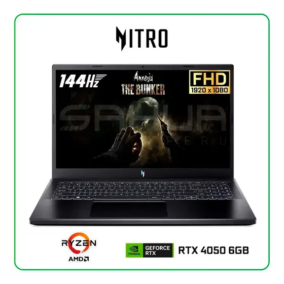 Laptop Gamer Acer Nitro 15.6 Ryzen5 Rtx4050 16ram Ddr5 512gb