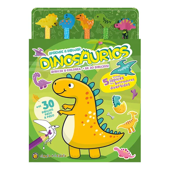 Lápices Y Borradores De Colores - Dinosaurios, De El Gato De Hojalata. Serie Lápices Y Borradores De Colores, Vol. 1.0. Editorial Gato De Hojalata, Tapa Blanda, Edición 1.0 En Español, 2023