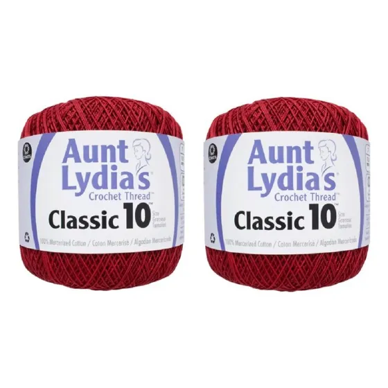 Aunt Lydia's Hilo Ganchillo Talla 10 Rojo Victory ( 2)