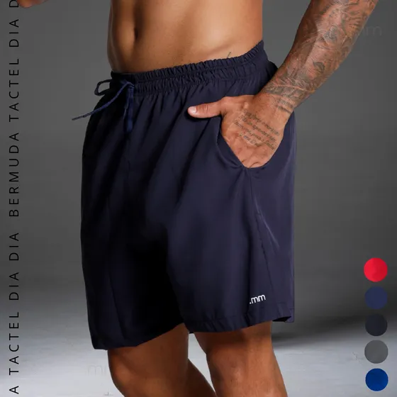 Bermuda Tectel Masculino Leve Fresca Bolsos Frontais