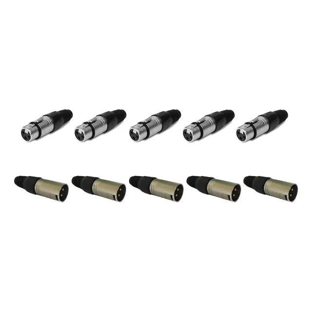 Pack De 10 Fichas Canon A Cable Xlr3 - 5 Machos + 5 Hembras Artekit Pro Simil Neutrik Excelentes