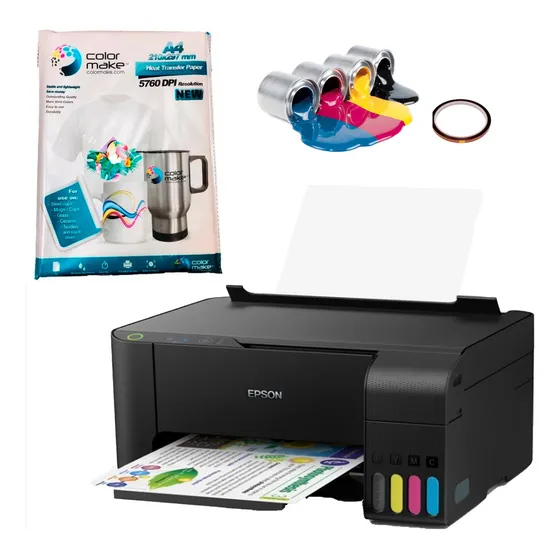 Impresora Epson Colormake L1250WIFI Sublimación 8 En 1 Tazas Playeras Color Negro