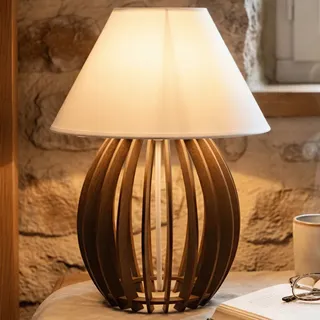 Abajur Luminária De Mesa Cabeceira Quarto Sala Escritório Marrom Branco 127/220v