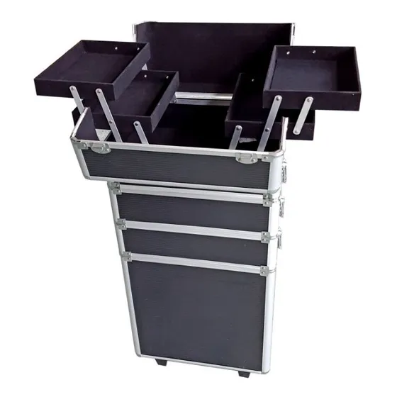 Maletín Porta Cosméticos Valija Caja Profesional Grande Color Negro