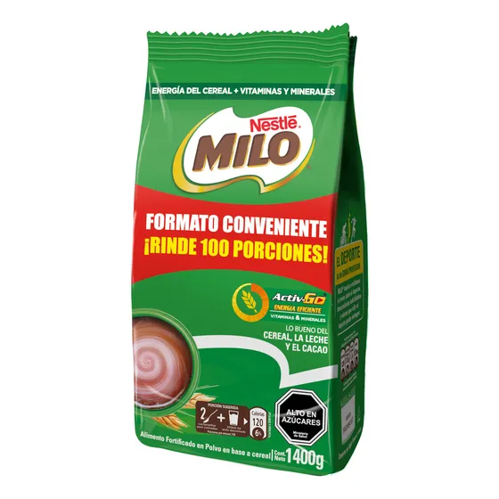Saborizante Para Leche Milo® 1400g Chocolate En Polvo