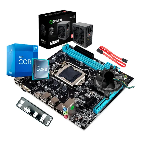 Kit Upgrade I7 Placa Mãe H61 C/ Fonte 500w 