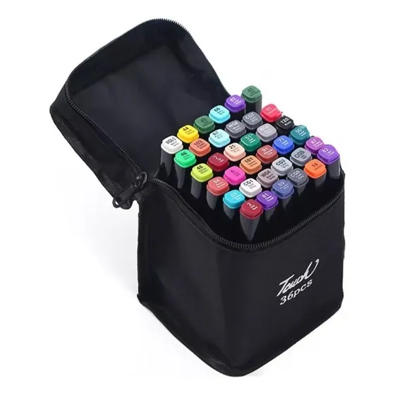 Marcadores Plumones Doble Punta 36 Colores Twin Marker 