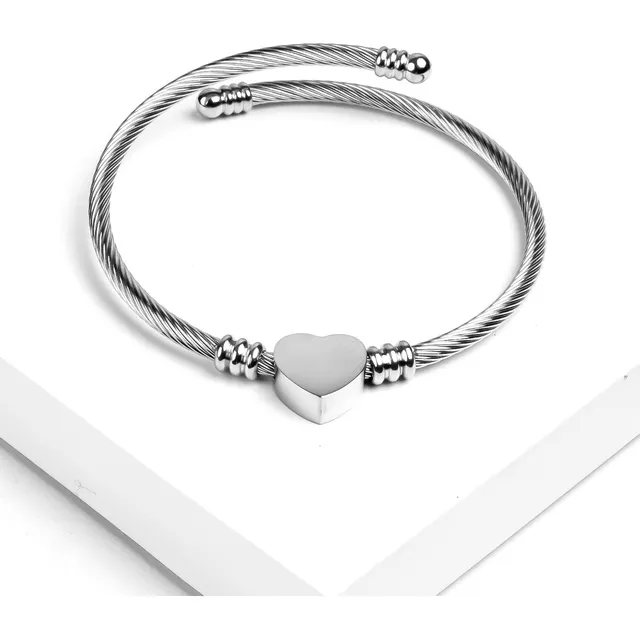 Pulsera Mujer Corazón Acero Inoxidable Oro Plata Rosé