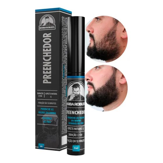 Caneta Preenche Falhas Escurece Fios Brancos Barba Robusta