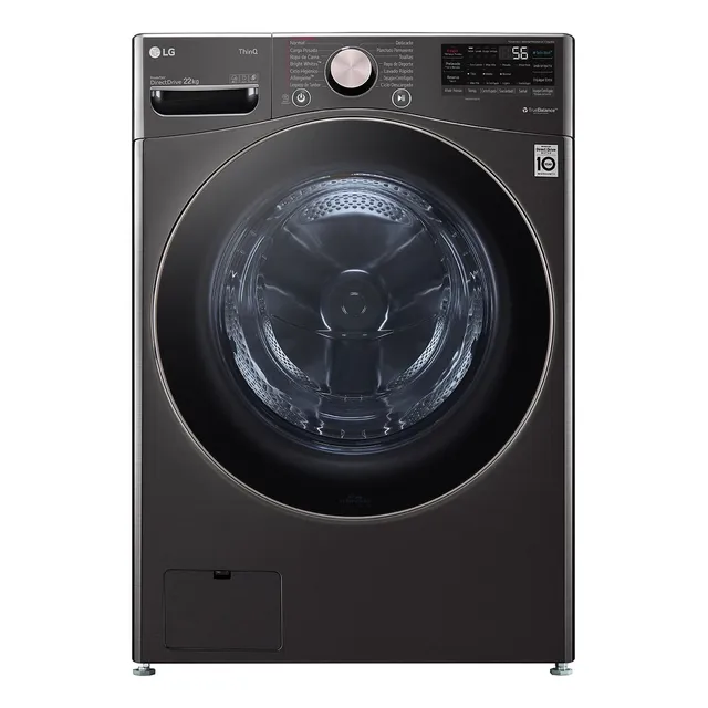 Lavadora LG Carga Frontal inverter hasta 22kg 127V color negro
