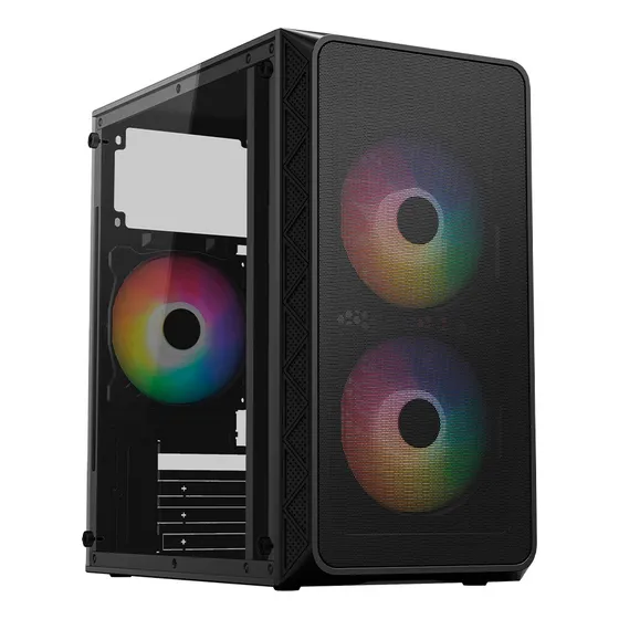 Gabinete Mini Torre Acteck  Doom Pro Mesh Gi730 3 Fan 600w