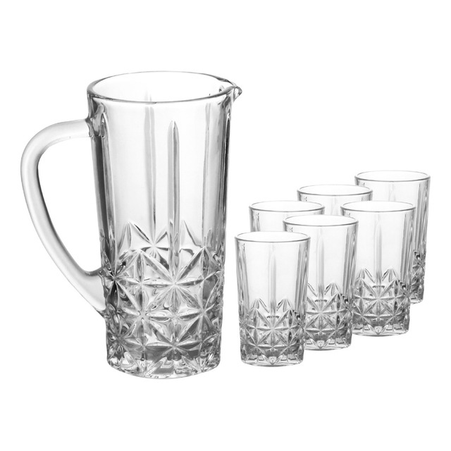 Conjunto 6 Copos Altos 270ml E 1 Jarra 1l De Vidro Stella Kit Para Servir - Wolff Conjunto 6 Copos Altos 270ml E 1 Jarra 1l De Vidro Stella Kit Para Servir - Wolff