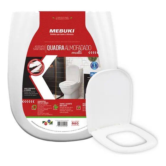 Assento Sanitário Almofadado Mebuki Icasa Sabatini Cor Branco