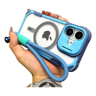 Funda Para iPhone Magsafe Uso Rudo De Transparente Con Soporte + Correas Funda Para iPhone Magsafe Uso Rudo De Transparente Con Soporte + Correas
