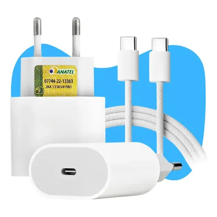 Carregador Usb-c 30w Turbo Tipo C Para iPhone 15 16 17 Compatível Samsung Xiaomi Redmi Carregador Celular Rápido Com Cabo Tipo C