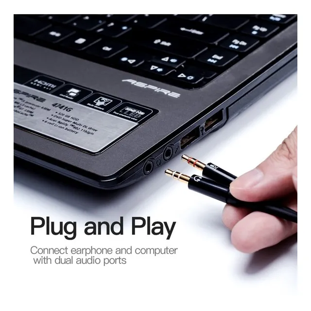 Cable adaptador divisor original Vention Fone + Mic P2 Gamer
