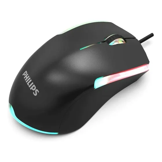 Mouse Alambrico Gaming Philips Rgb 1200 Dpi Usb Laptop Pc
