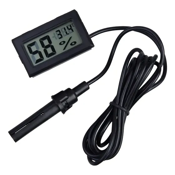 Panel Medidor Termohigrometro Digital Con Sonda + Pila | Cuotas sin interés