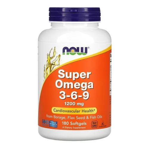 Super Omega 3 6 9 1200 mg 180 cápsulas blandas - Now Foods