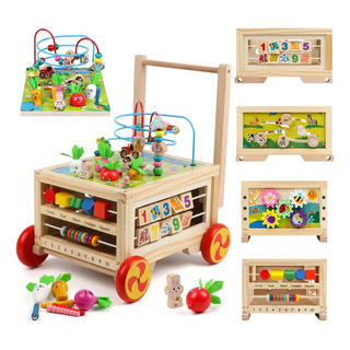 Actividad De Madera Cube 7-in-1 Montessori Toy Multipurpose Actividad De Madera Cube 7-in-1 Montessori Toy Multipurpose