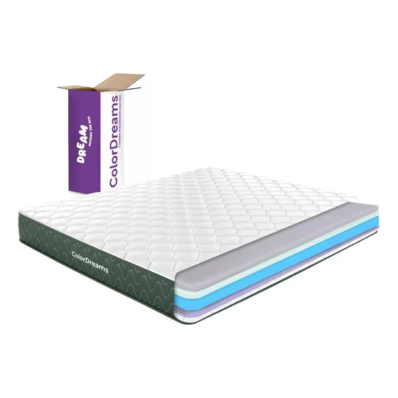 Colchón Matrimonial En Caja Essential Memory Foam 135x190x18 cm Hipoalergénico Espuma de Alta Densidad y Tela Poliéster Firmeza Media Colordreams